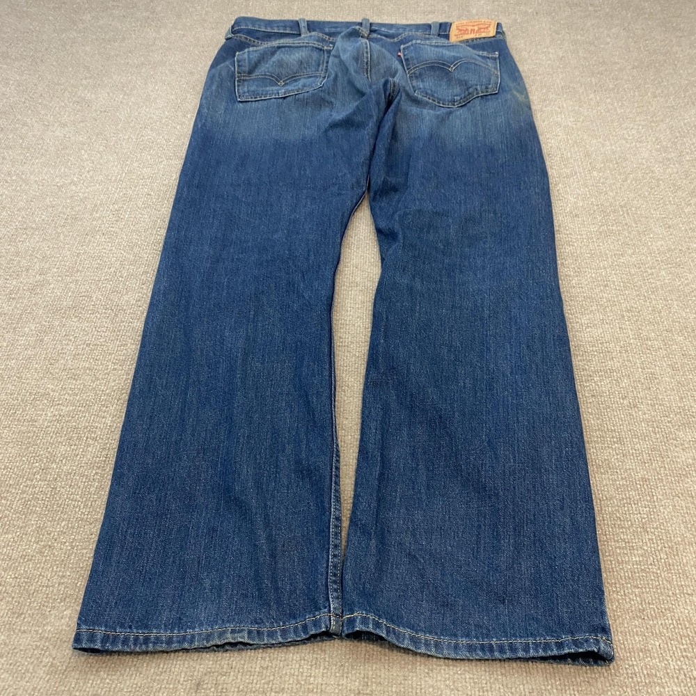Levis‎ 514 Jeans Mens 38x32 Blue Medium Wash Straight Leg Baggy Distressed Y2K